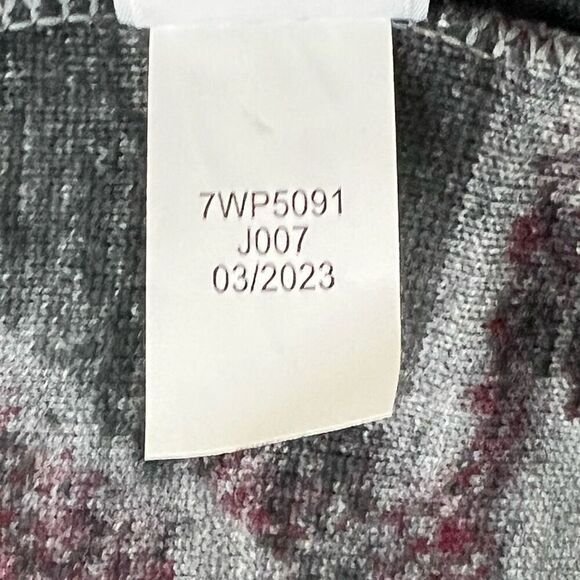 Lucky Brand Burgundy Gray Aztec Print Open Front Cardigan Cotton Blend Sz S New - Picture 13 of 15